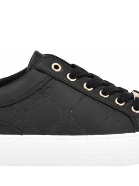 Nine West Black Low-Top Sneaker with Gold Hardware